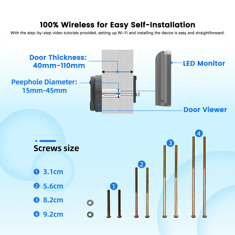 Smart Peephole Viewer Door Bell Camera