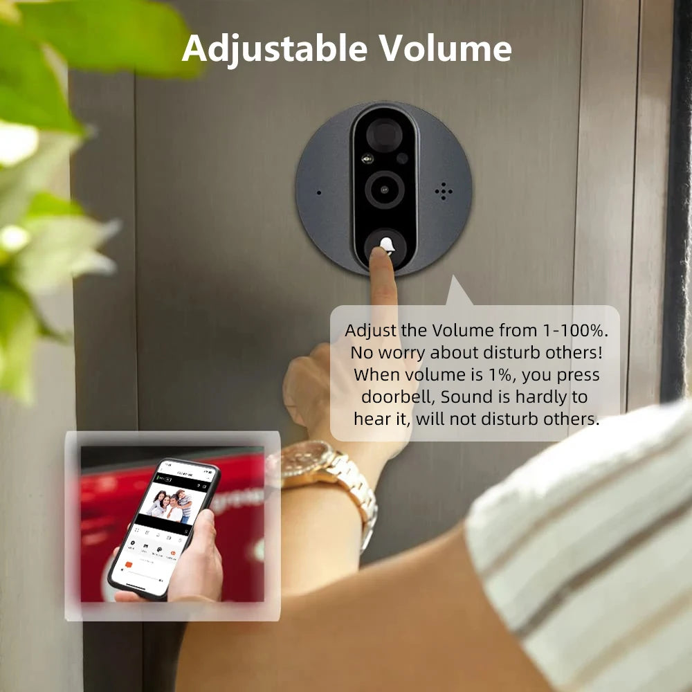 Smart Peephole Viewer Door Bell Camera